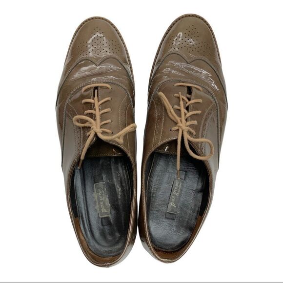 PAUL GREEN MUNCHIN Olive Brown Patent Leather Oxfords Size US 10.5 - Picture 4 of 13